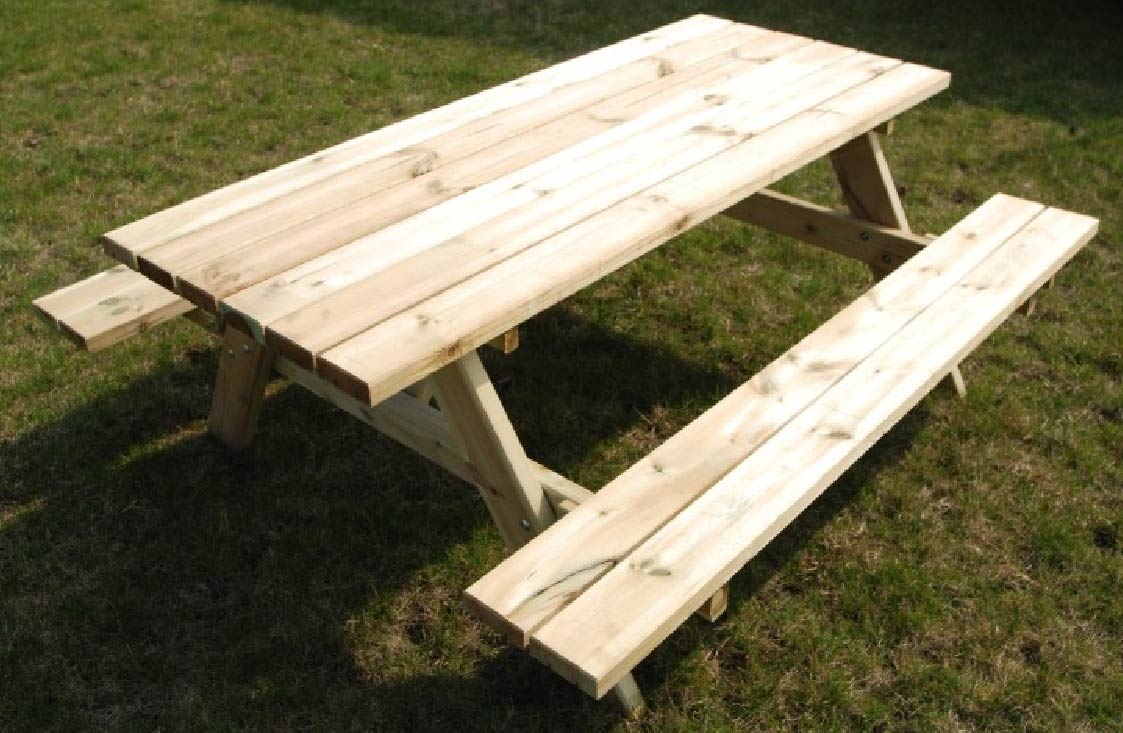 Ensemble de table et bancs  pique-nique 120 cm - mobilier  de jardin - sièges