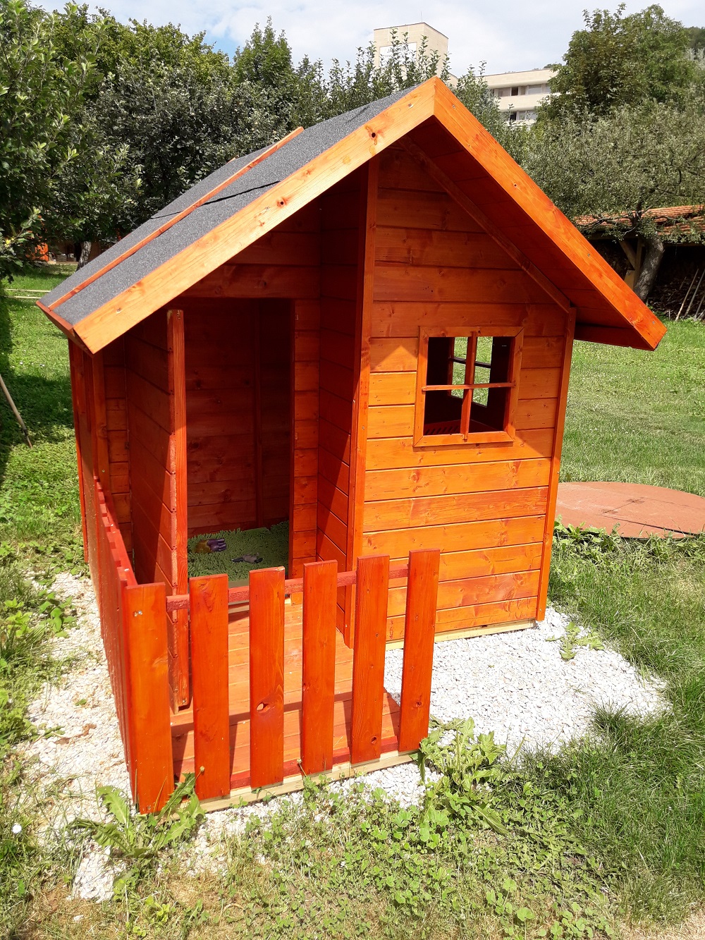 Maisonnette / maison de jardin pour enfants avec terrasse MIA  1,8 x 1,4m, 16mm