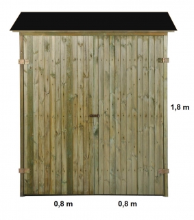 Range-bûche/ abri  1,6m x 0,6 m, (16 mm)